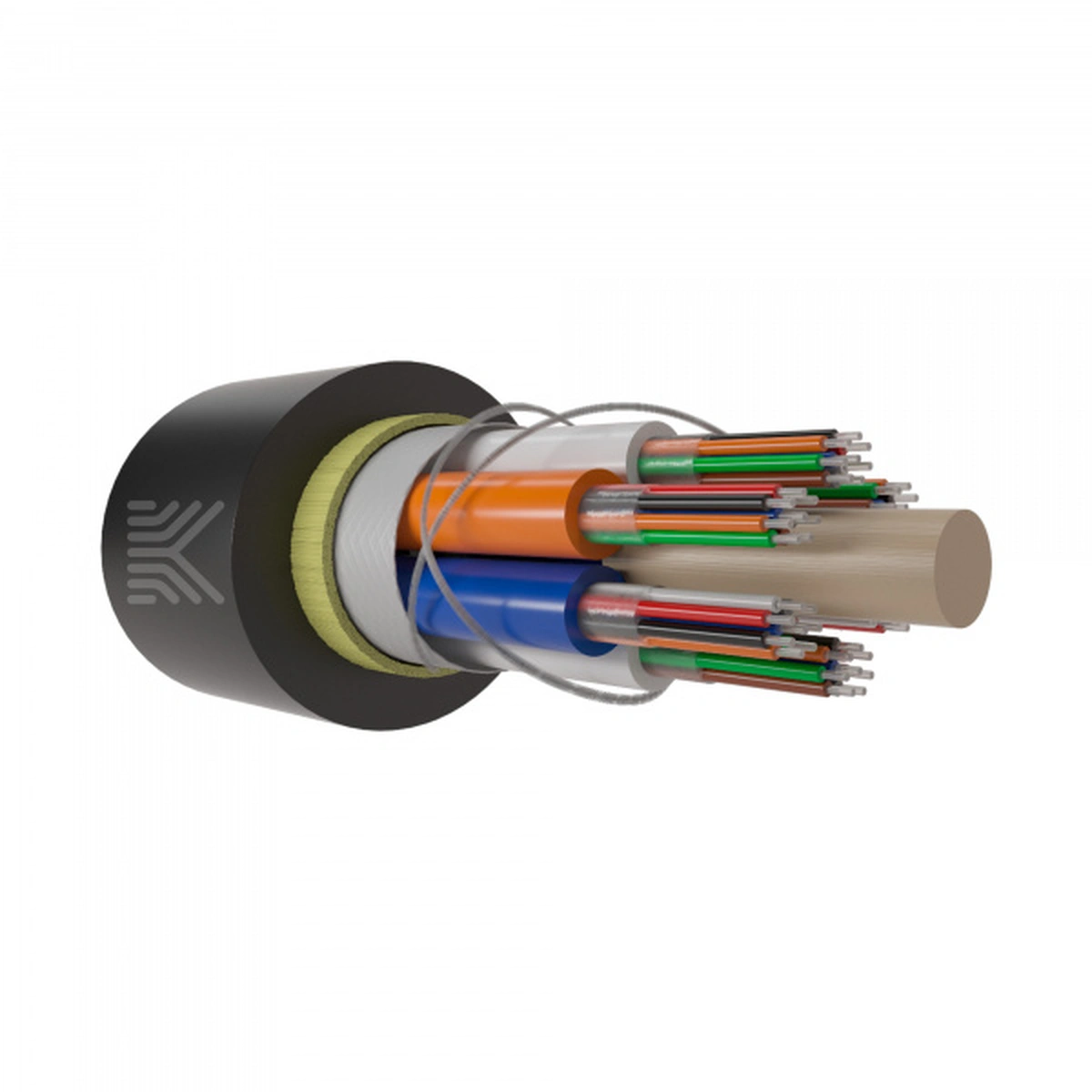 Самонесущий подвесной оптический кабель G.652.D, 64 волокна, 7 кН